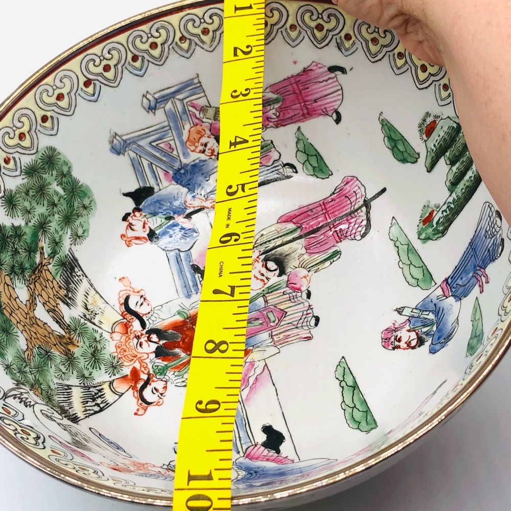 Antique Chinese Hand Painted Rose Bowl - Picture 6 of 14